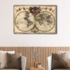 1 panels 1720 old world map canvas art