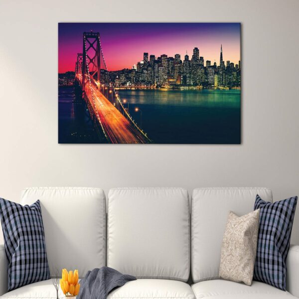 1 panels San Francisco Bay Bridge at Night canvas art