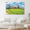 1 panels alpes mountain house canvas art