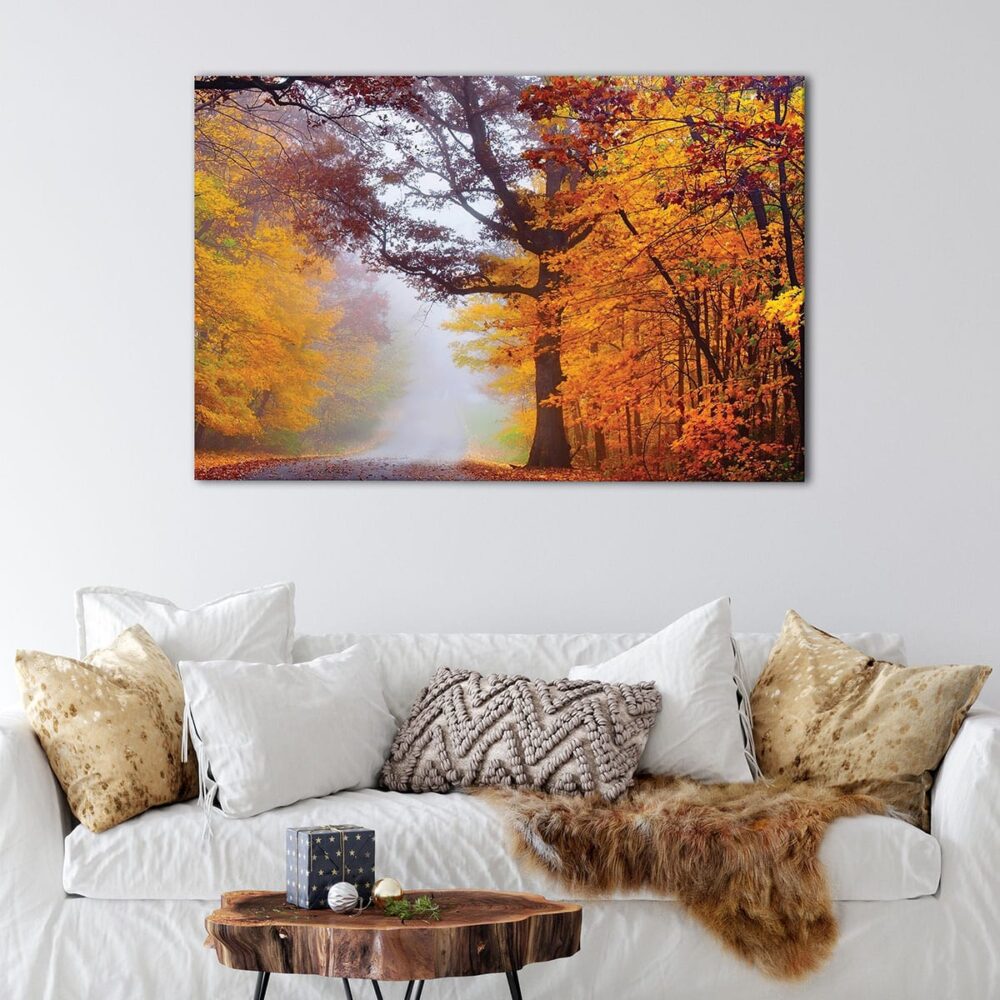 1 panels autumn forest canvas art