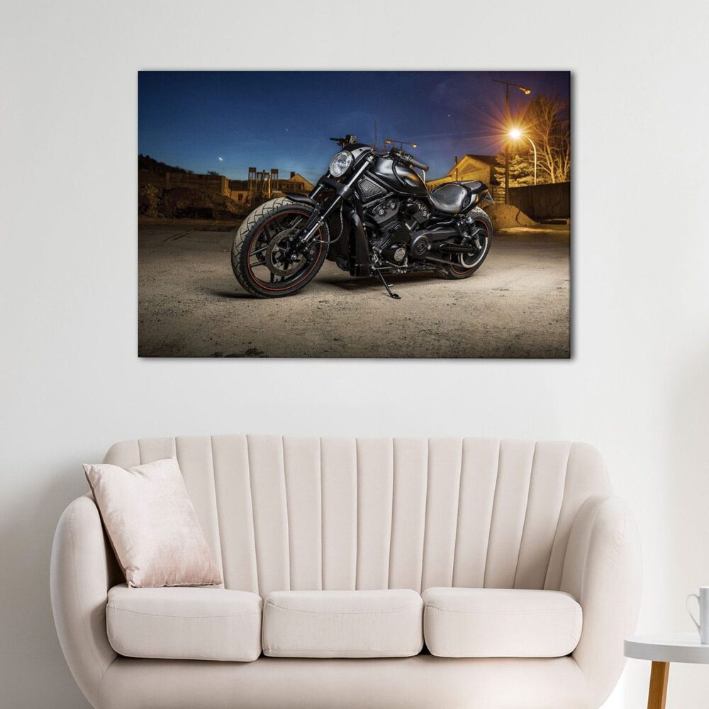 1 panels black motorcycle canvas art