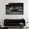  tableau porsche noire et blanche