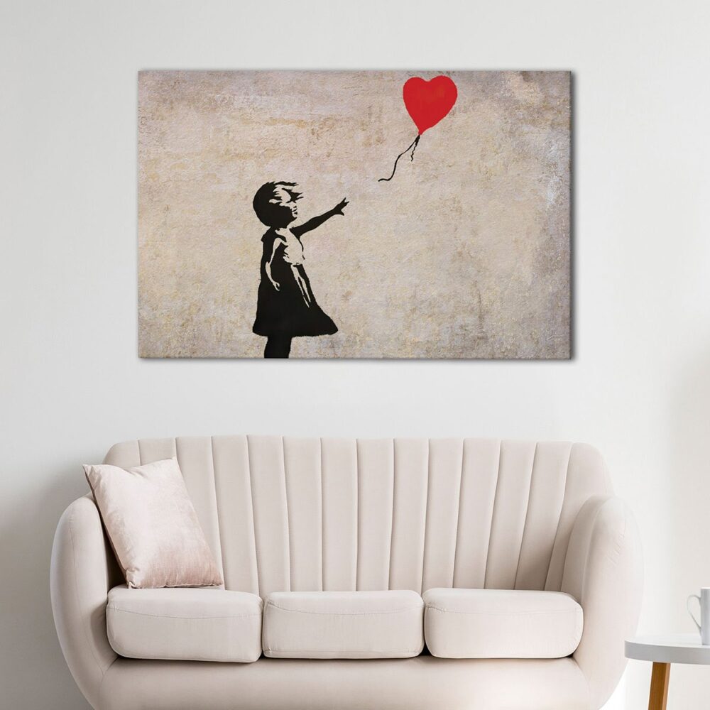 1 panels girl with balloon canvas art