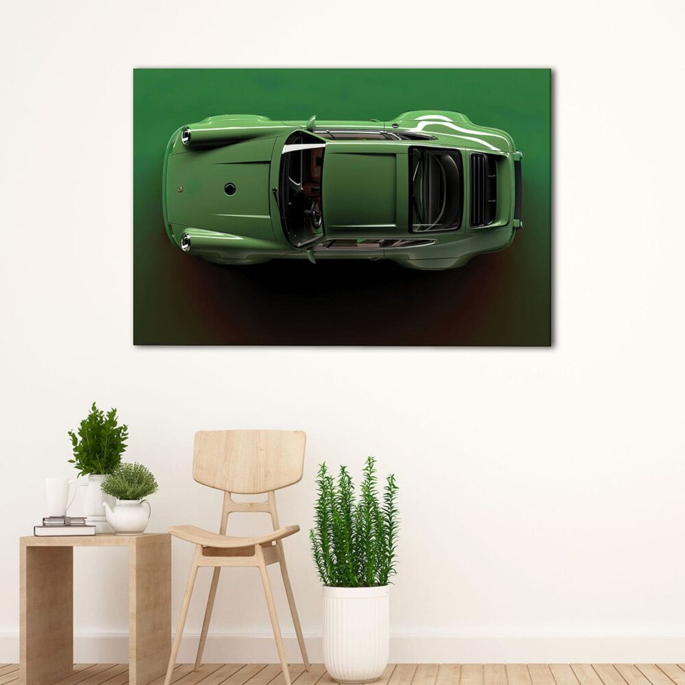 1 panels green porshe 911 canvas art