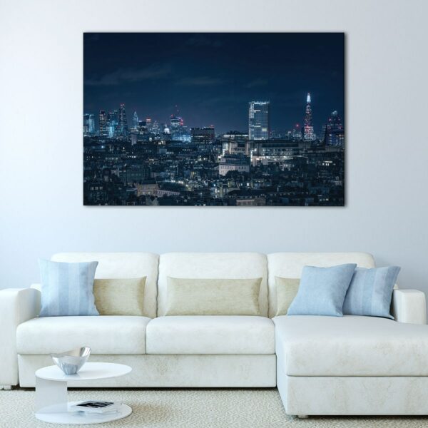 1 panels london skyline at night canvas art