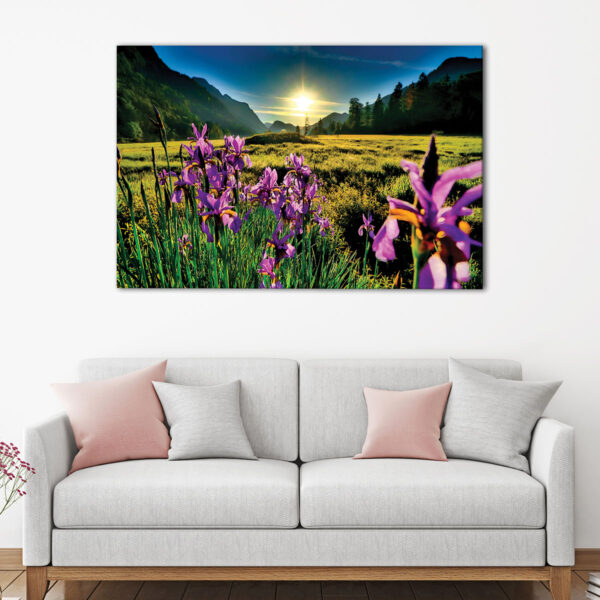 1 panels orchids field sunrise canvas art