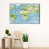 1 panels physical world map canvas art