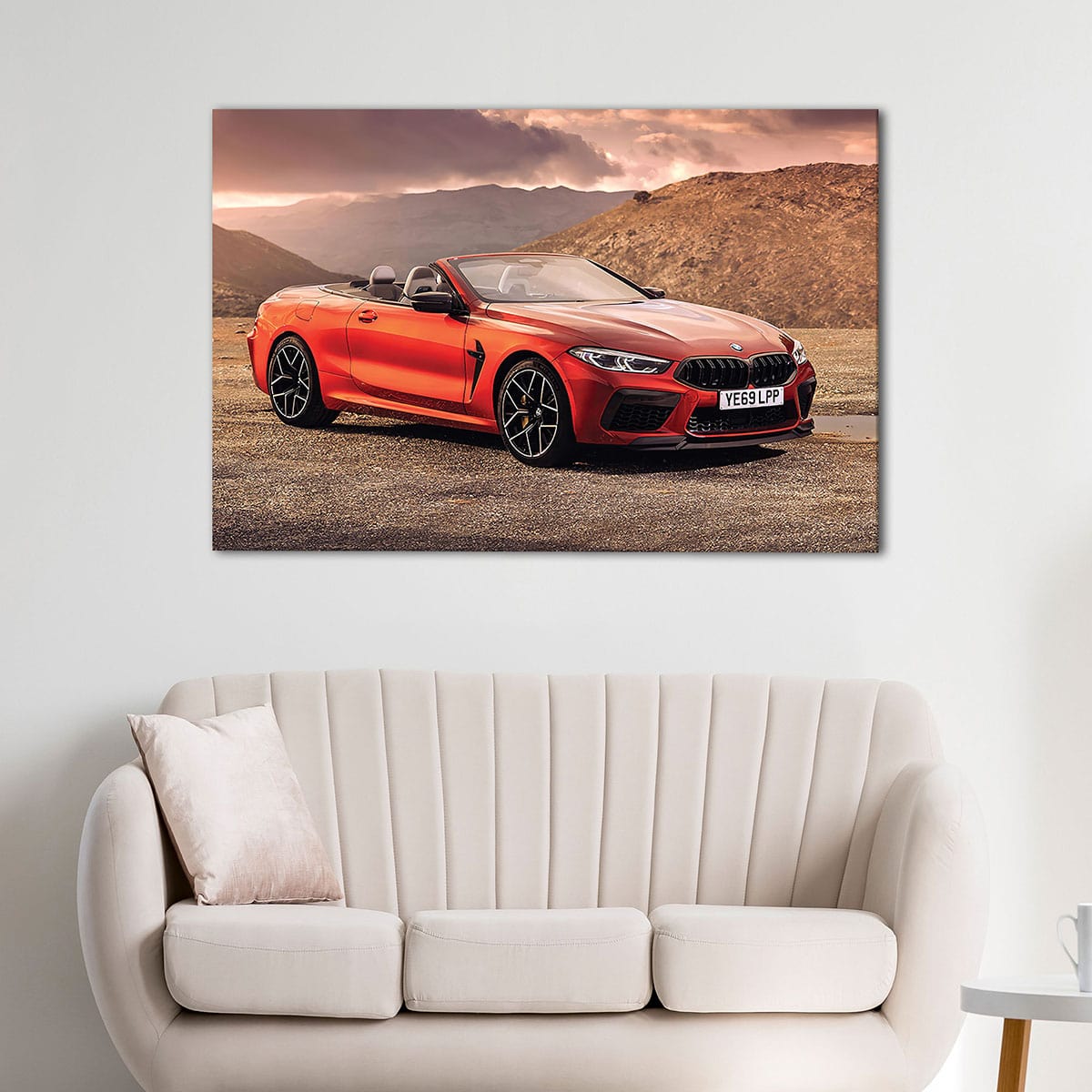 Red Bmw M8 Canvas Wall Art  Supercar Print - Canvas Art Bay