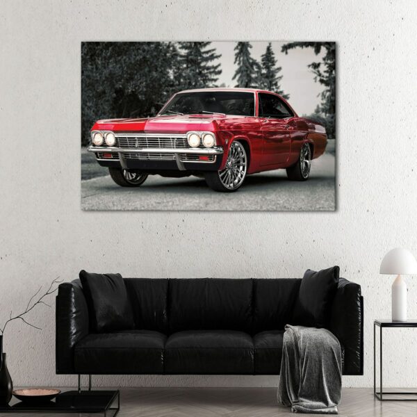 1 panels red chevy impala canvas art