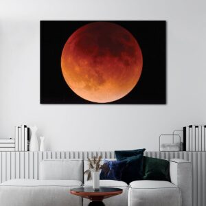 1 panels red moon canvas art