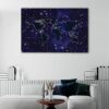 1 panels stars world map canvas art