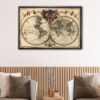 1720 old world map floating frame canvas