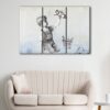 3 panels Banksy Nurse canvas art