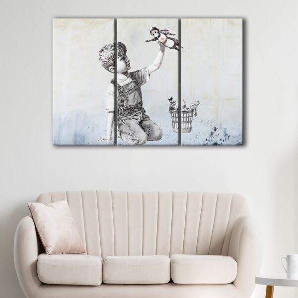 3 panels Banksy Nurse canvas art