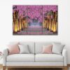 3 panels Cherry Blossoms road canvas art