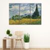 3 panels Wheat Field with Cypresses van gogh canvas art