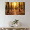 3 panels autumn forest sunset canvas art