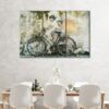 3 panels bicycle graffiti canvas art