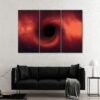 3 panels black hole canvas art