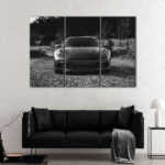 tableau tryptique porsche noire et blanche