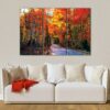 3 panels colorful forest canvas art