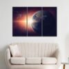 3 panels earth from space canvas art