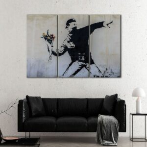 3 panels flower thrower canvas art