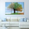 3 panels four seasons tree canvas art