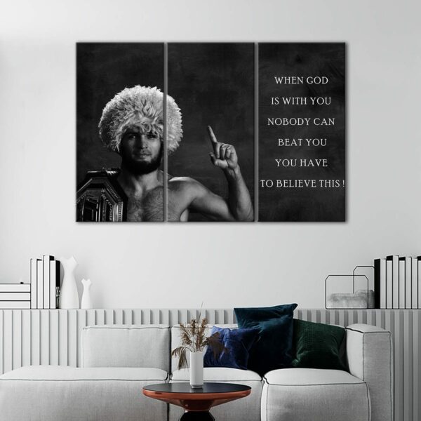 3 panels habib mma motivation canvas art