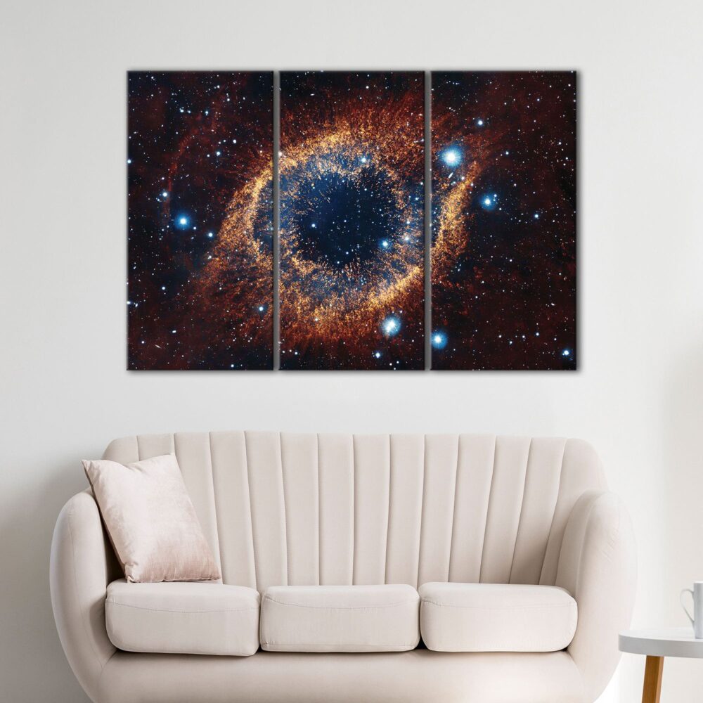 3 panels helix nebula canvas art