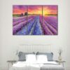 3 panels lavender field painting canvas art