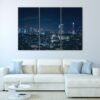 3 panels london skyline at night canvas art