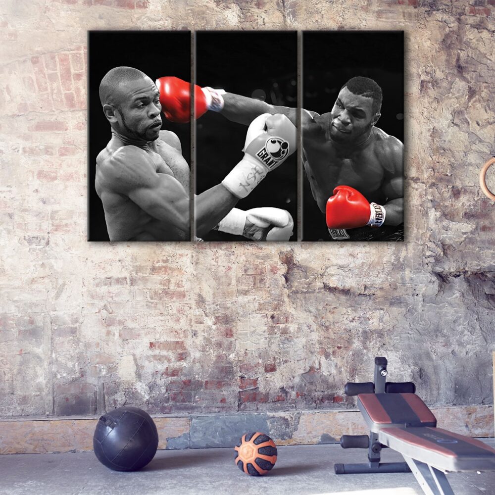 tableau tryptique boxe de mike tyson