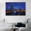 3 panels new york bridge at night canvas art