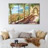 3 panels old city beach view canvas art