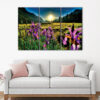 3 panels orchids field sunrise canvas art