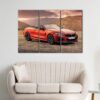 3 panels red bmw m8 canvas art