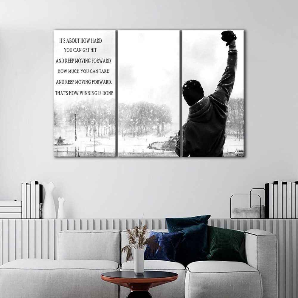 tableau tryptique citation de rocky balboa