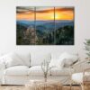 3 panels smoky mountains blue ridge canvas art