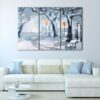 3 panels snow park painting canvas art