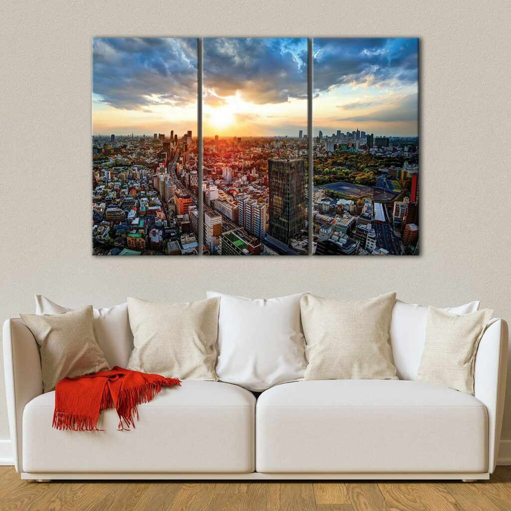 Tokyo Skyline Canvas Wall Art | Tokyo Sunrise Print - Canvas Art Bay