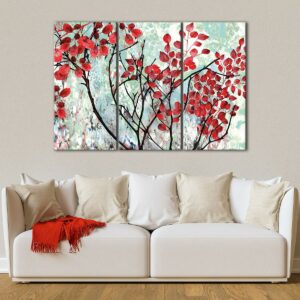3 panels tree branches oil painting canvas art