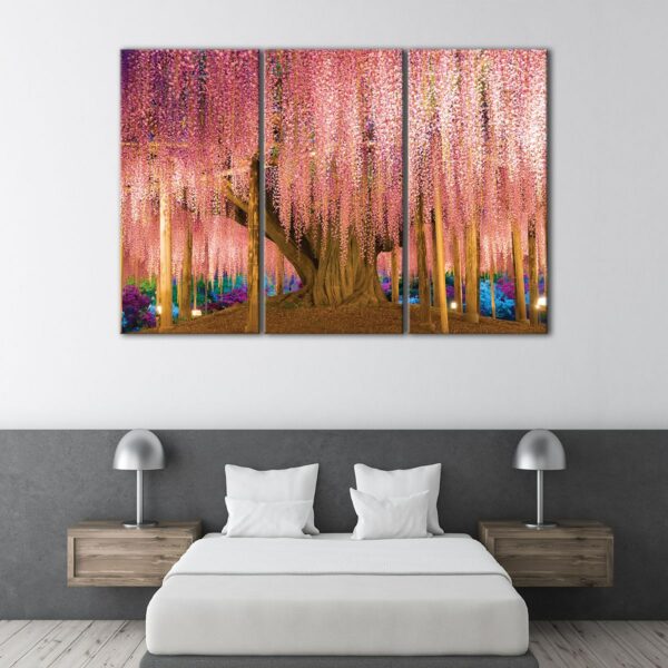 3 panels wisteria trellis japan canvas art