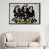 3 wise monkeys floating frame canvas