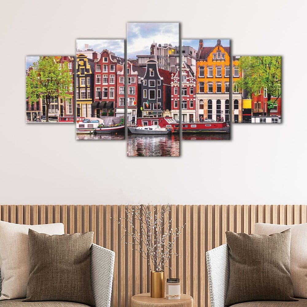 5 panels Amsterdam canvas art