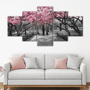 5 panels Central Park in Bloom canvas art
