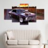 5 panels Dodge Charger canvas art