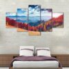 5 panels blue ridge mountains autumn canvas art