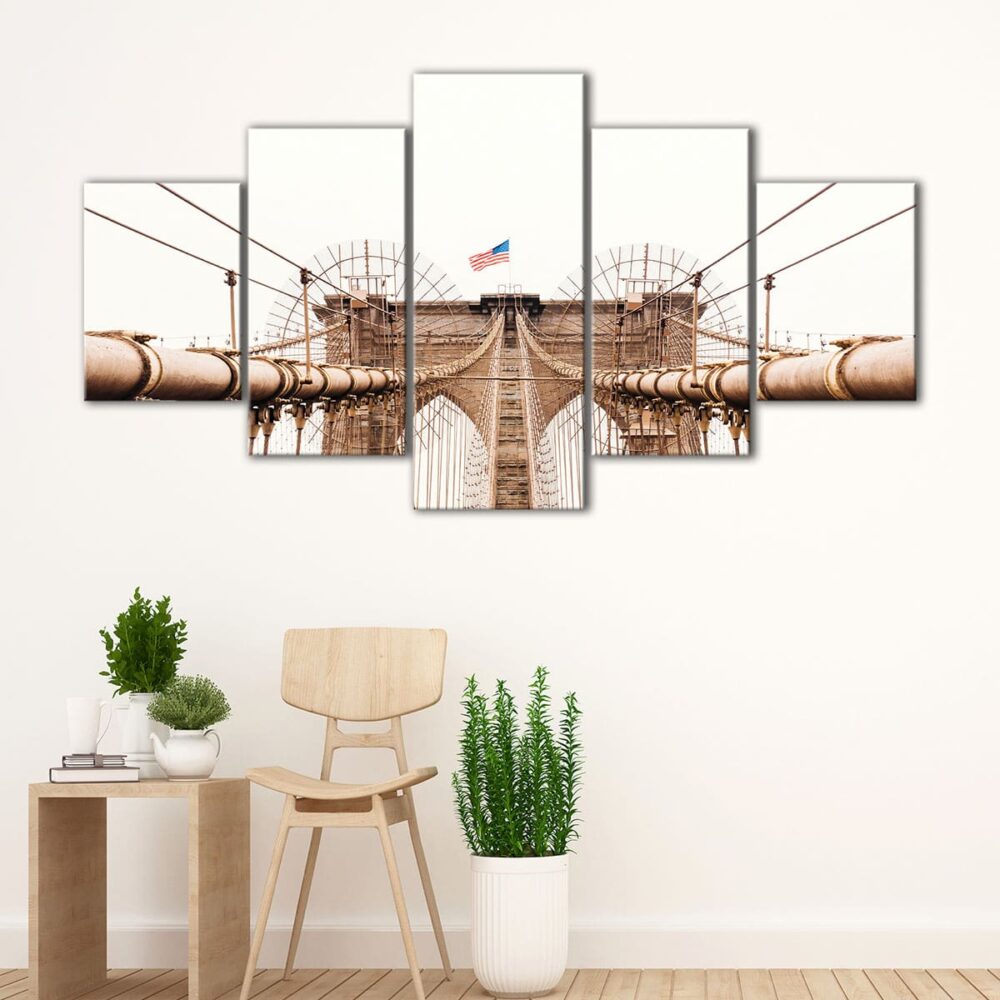 5 panels brooklyn bridge new york canvas art