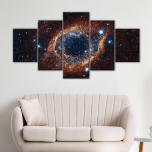 5 panels helix nebula canvas art